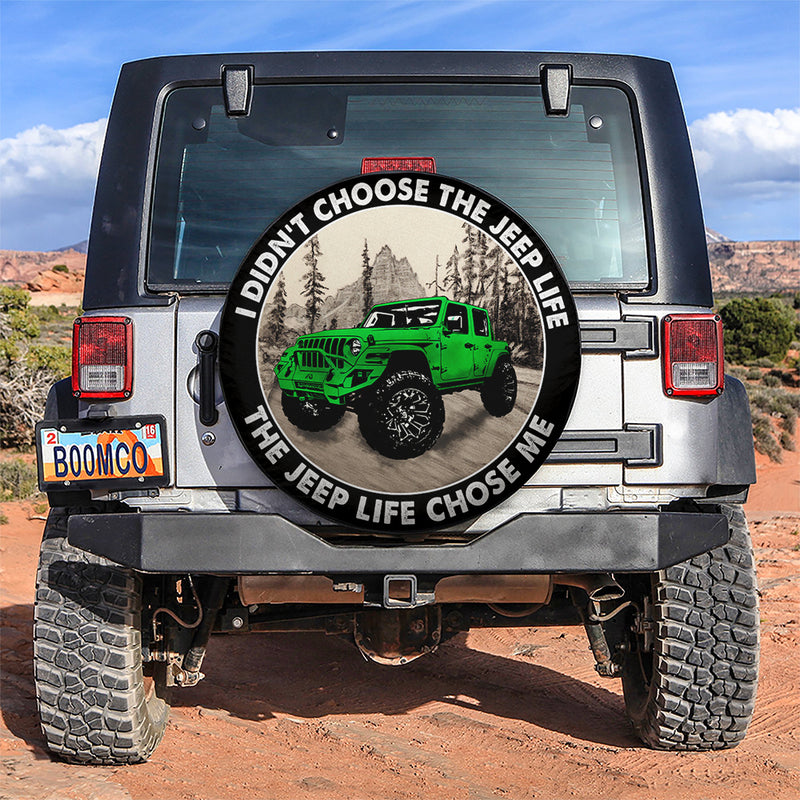 The Jeep Life Chose Me Green Jeep Car Spare Tire Covers Gift For Campers Nearkii
