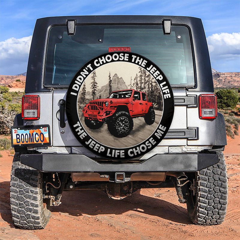 The Jeep Life Chose Me Red Jeep Car Spare Tire Covers Gift For Campers Nearkii