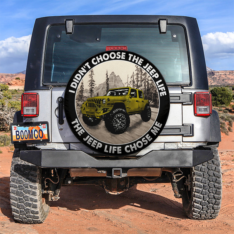 The Jeep Life Chose Me Yellow Jeep Car Spare Tire Covers Gift For Campers Nearkii