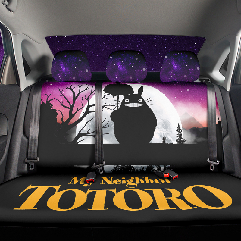 Totoro Ghibli Moon Night Car Back Seat Covers Decor Protectors Nearkii