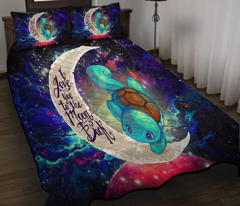 Squirtle Pokemon Love You To The Moon Galaxy Quilt Bed Sets Nearkii