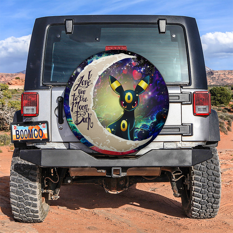 Umbreon Eevee Evolution Pokemon Love You To The Moon Galaxy Car Spare Tire Covers Gift For Campers Nearkii