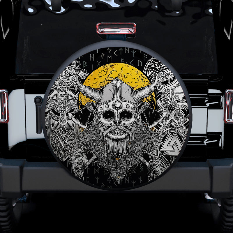 Viking Skull Head Car Spare Tire Cover Gift For Campers Nearkii