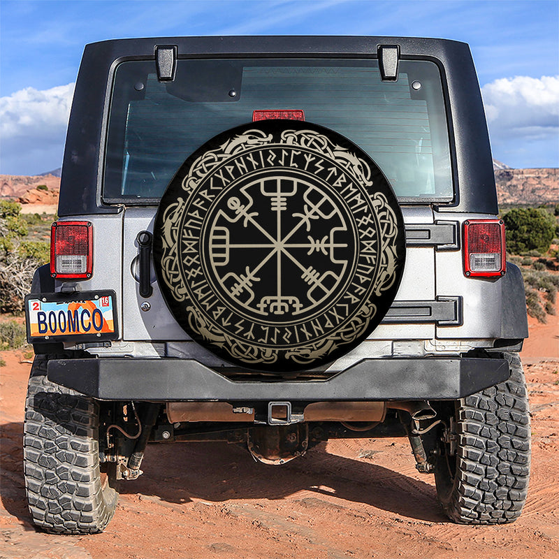 Viking Magical Runic Compass Vegvisir Jeep Car Spare Tire Covers Gift For Campers Nearkii