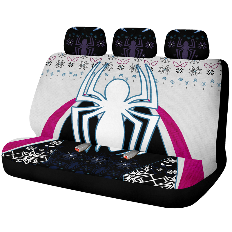 White Ghost Spider Christmas Car Back Seat Covers Decor Protectors Nearkii