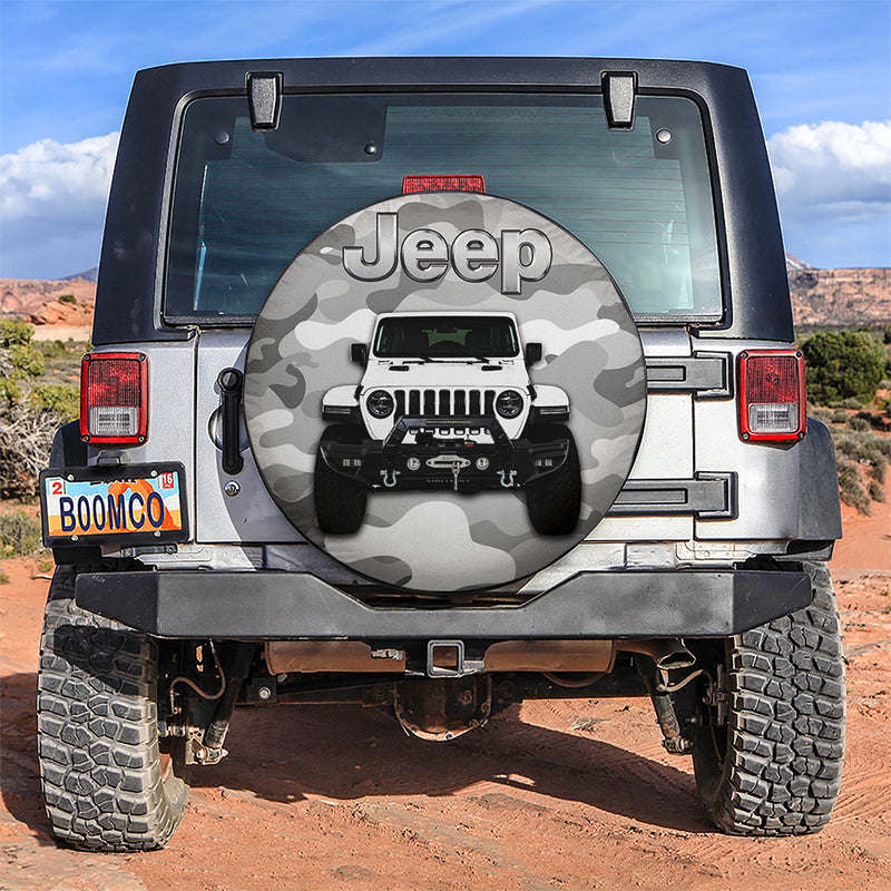 White Jeep Camouflage Car Spare Tire Covers Gift For Campers Nearkii