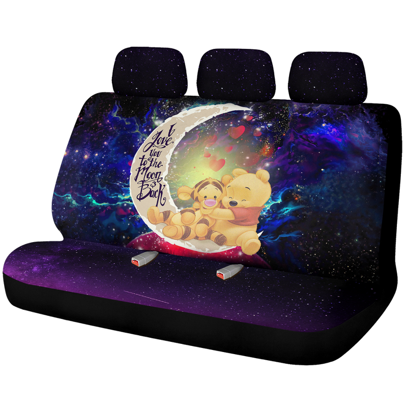 Winnie The Pooh Love You To The Moon Galaxy Premium Custom Car Back Seat Covers Decor Protectors Nearkii