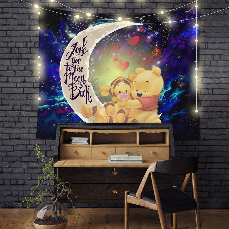 Winnie The Pooh Moon And Back Galaxy Tapestry Room Decor Nearkii
