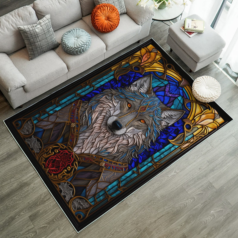 Gothic Mug Rug Wolf Gothic Glass Carpet Rug Home Room Decor