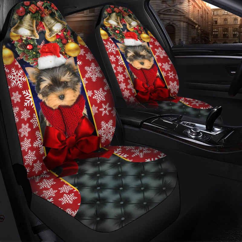 Yorkshire Terrier Puppy Santa Claus Premium Custom Car Premium Custom Car Seat Covers Decor Protectors Decor Protector Nearkii