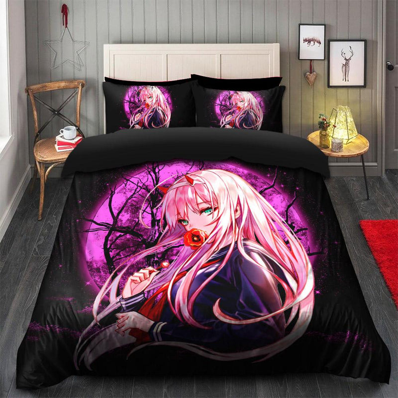 Darling In The Franxx Zero Two Moonlight Bedding Set Duvet Cover And 2 Pillowcases Nearkii