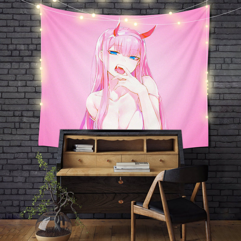 Zero Two Pink Anime Tapestry Room Decor Nearkii