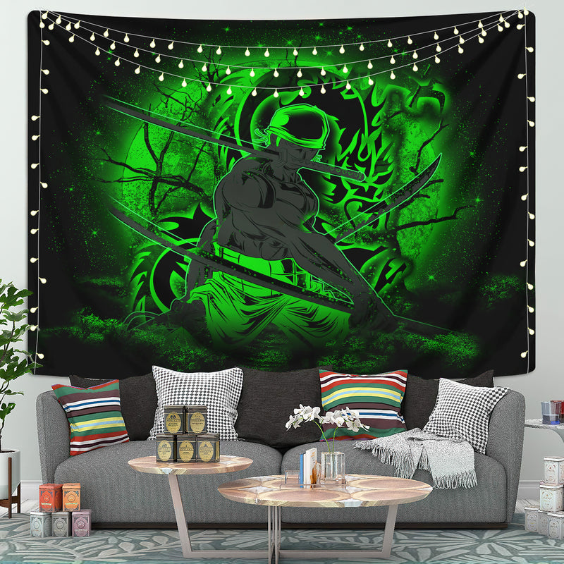 Zoro One Piece Moonlight Tapestry Room Decor Nearkii